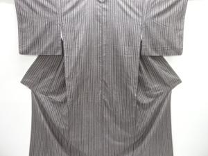 縞織り出し手織り真綿紬着物